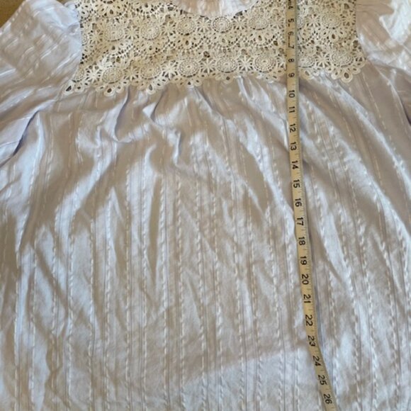 Gap Crochet Lace-Trim Mockneck Blouse white romantic Goth cotton blend boho:XXL - Picture 4 of 5